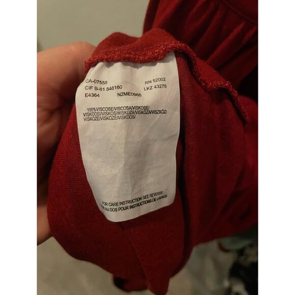 Red v neck drawstring waist sleeveless midi dress by Mexx - Picture 8 of 8